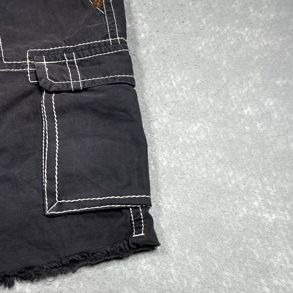 Vintage True Religion Cargo Shorts Men’s 36 Gray Baggy Contrast Stitch 13” Y2K - Picture 6 of 16